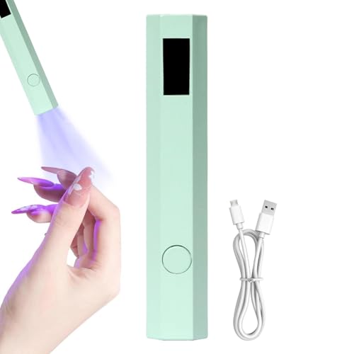 Lámpara UV para uñas | Pequeña lámpara UV de esmalte de gel | Pantalla LED, secadora recargable con 2 temporizadores para una extensión rápida de uñas, decoración de pegamento de diamantes de