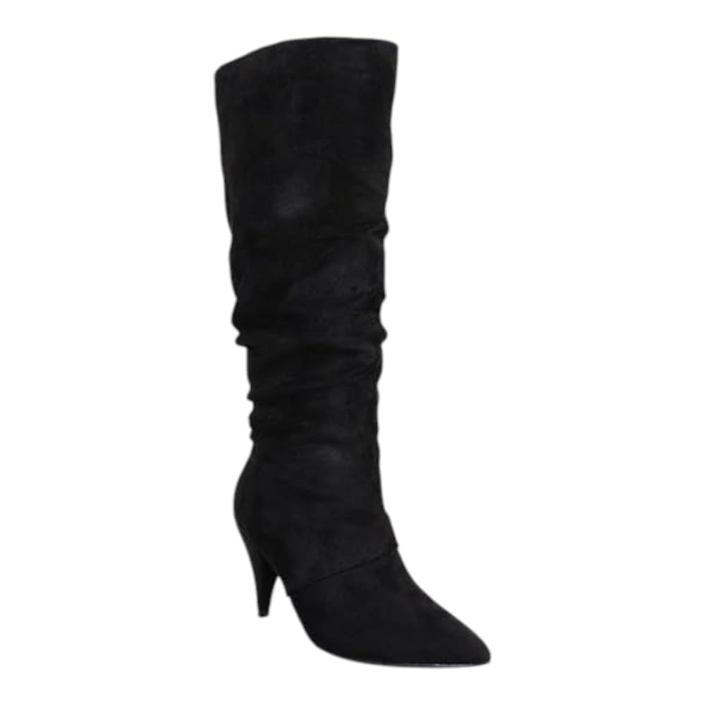 Liliana Womens Pointed Toe Knee High Kitten Heel Boots