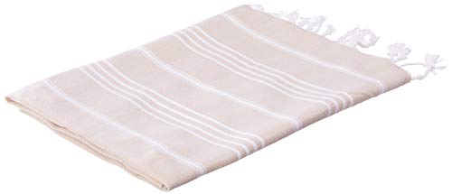 Bersuse 100% Cotone - Anatolia - Asciugamano Viso-Mani Turco 60 x 110 cm, Beige