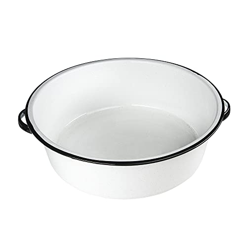 Granite-Ware-Enamel-on-Steel-Dish-Pan-with-handles-15-Quart-capacity-Speckled-White Granite Ware Enamel on Steel Dish Pan with handles 15 Quart capacity Speckled White