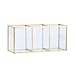 Produktbild Magiin Retro Deco-Schmuck-Kasten Metall Gold Messing Farbe Transparent Glass 3 Compartments - Nordic Stil Vintage-Schmuck Storage Makeup-Schmuck-Kosmetik Tablett Für Kommode, Badezimmer