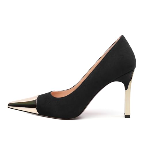 Women's Pumps, Square Toe High Heels, Fashion Patchwork Color Slip On Chunky Heel Shoes for Women2