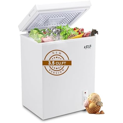 3.5 Cu.Ft Mini Chest Freezer Compact Deep Freezer with Top Open Door White