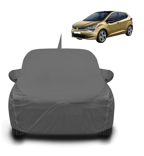 Image of Auto Hub Waterproof Car Cover Compatible with Tata Altroz with Back Antenna & Mirror Pocket, Soft Cotton Lining, Altroz Car Cover Waterproof, Grey