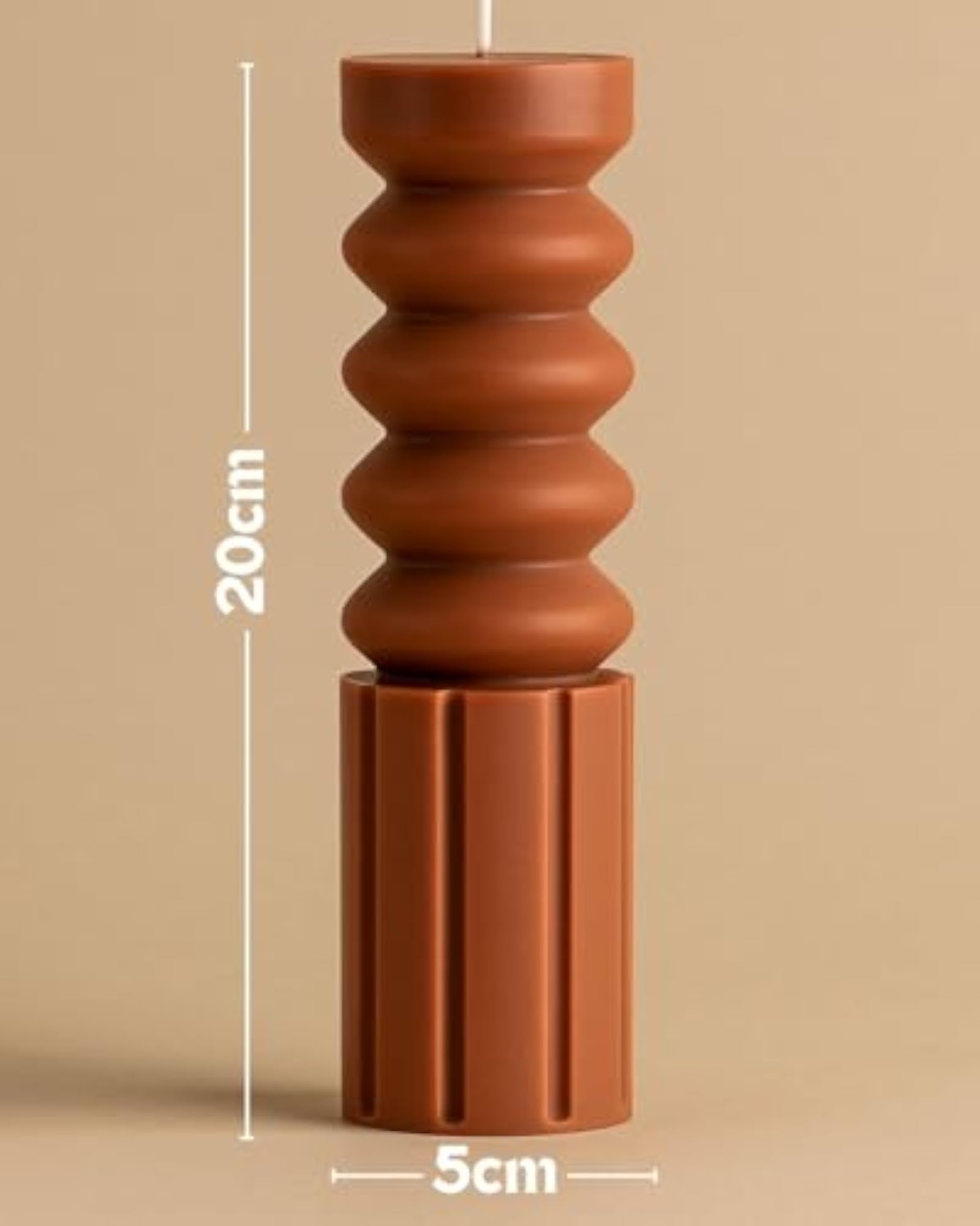 Luxury Rope Decorative Soy Wax Pillar Candle, Handcrafted