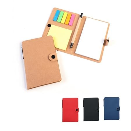 DEVHEER Sticky Notes Set with Notepad & Pen | Pocket Notebook with