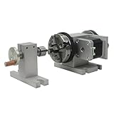 diy shop built cnc 4th axis  FUYUMIC CNC axe Rotatif 4ème axe 3 mâchoires mandrin 44/54/65MM Hauteur Centrale activité Contre-Pointe for CNC routeur graveur fraiseuse(65mm 4th Axis Pack)
