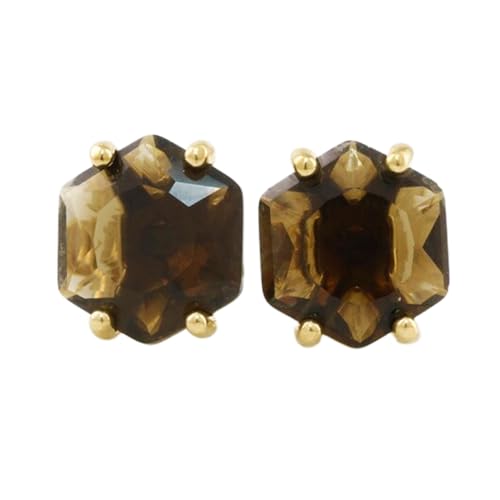 Boucles d'oreilles quartz fumé minimalistes pour le quotidien