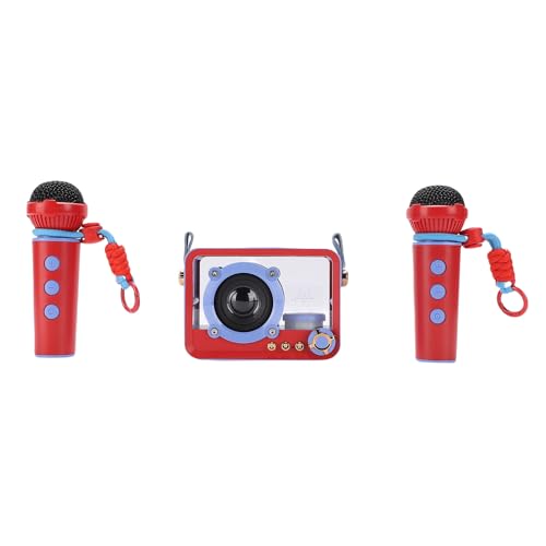 VGEBY Altavoz portátil con micrófonos inalámbricos, equipo de karaoke ligero para niños, batería de larga duración y sonido claro para fiestas en casa y actividades al aire (BLUE)