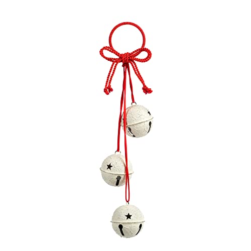 Demdaco Distressed Bell Star White And Red 21 Inch Iron And Jute Christmas Wall Or Door Hanger #TOP21
