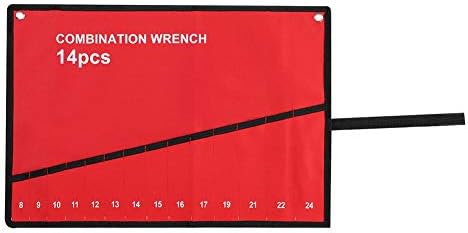 Roll Up Tools Bag, Multi-Pocket Tool Roll Wrench Pouch Organizer Storage Bag Spanner Plier Holder for Woodworker Handymen Craftsmen (14Pockets)