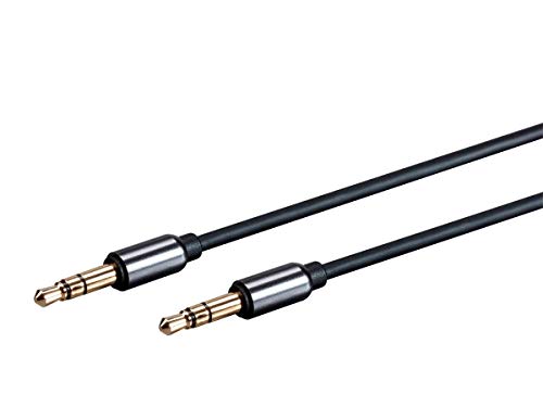 Cable auxiliar 3.5 mm TRS Monoprice 1 pie negro miniatura 2