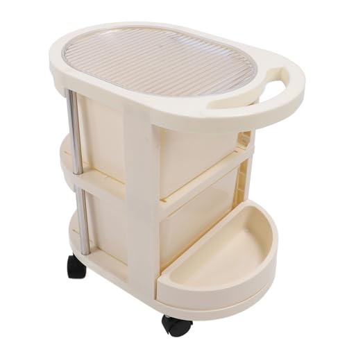 Carro de Almacenamiento Utilitario con 2 Cajones, Ruedas, Carrito de Refrigerios con Ruedas, Estante de Almacenamiento de Cosméticos, Torre de Almacenamiento Vertical para Sala