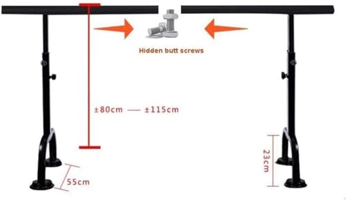 Barre de ballet portable télescopique indépendante à hauteur ajustable