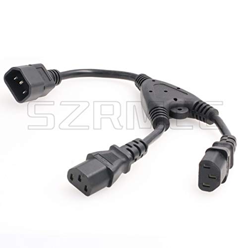 SZRMCC UPS PDU Server Y Splitter Power Cord IEC320 C14 to 2 x C13 10A 250V Extension Cable (2xC13 30cm)