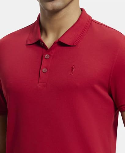 Image of Jockey 3912 Men Super Combed Cotton Rich Solid Half Sleeve Polo T-Shirt