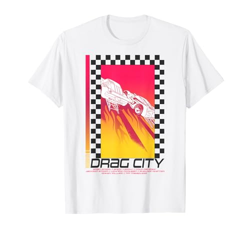 Disney Pixar Cars Drag City Flames Poster Graphic T-Shirt T-Shirt