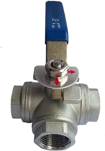 Robinet à boisseau sphérique 3 voies inox 304 avec passage intégral DN50 type T haute étanchéité - 6