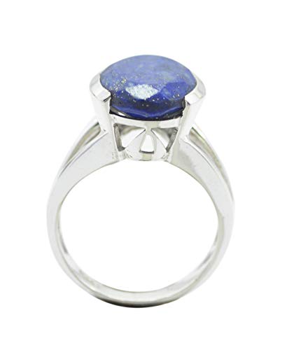 Bague bleu lapis-lazuli naturel en argent 925 massif véritable pour homme et femme