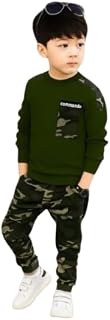 Pinamoni Boy's Army_ T-shirt and pant pair Top-bottom set Cotton Spandex For Casual Wear Price In India