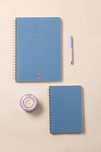 DesignWorks Ink Twin Wire Bound Notebook (A5-6" x 8.25"), Classic Blue