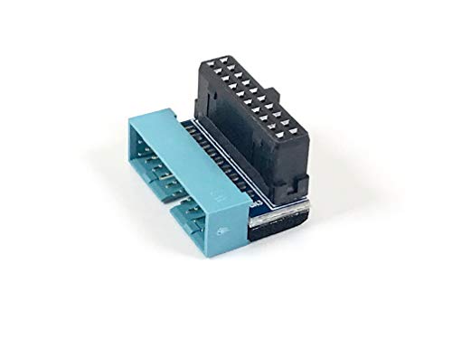 Low Profile 20 Pin USB 3.0 Male to Female Card 90 Degree Angled-B