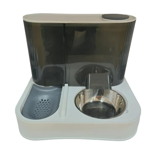 自動詰め替えペット水ボウルとフード皿セットステンレス鋼取り外し可能なトレイ転倒防止ベース小動物用取り外し可能な猫フードと水ボウル