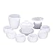 XINGAKA Verre de Jade Blanc Service à thé, Kung Fu Tasse à thé Maison Couverture Bol Haut de Gamme Haut de Gamme thé Bureau boîte-Cadeau,Blanc