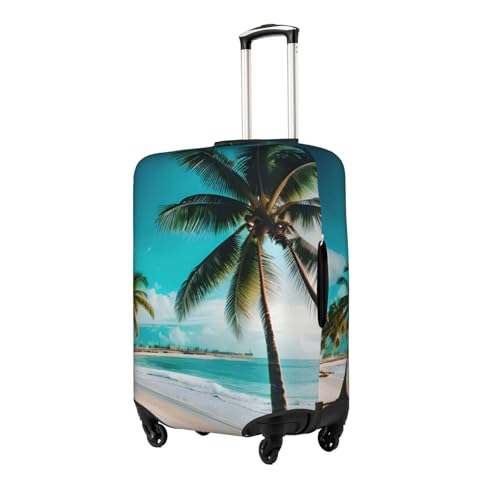 Beach Palm Trees Print Personalized Travel Luggage Cover With Zipper, Elastic Luggage Cover,For Daily Use2