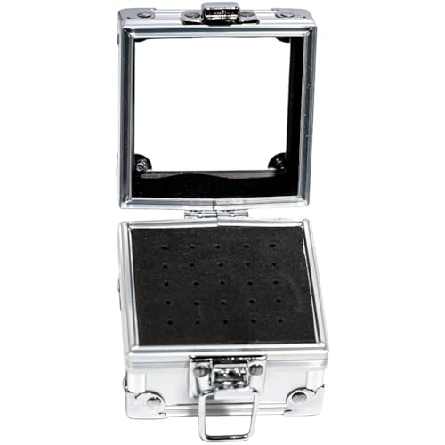 Toivexa ネイルホルダー ネイルビットボックス ドリルビットケース ペイントネイルスタンド ディスプレイケース オーガナイザー 25穴 アルミ合金 整理収納 マニキュアツール用 銀の商品画像（Amazon）