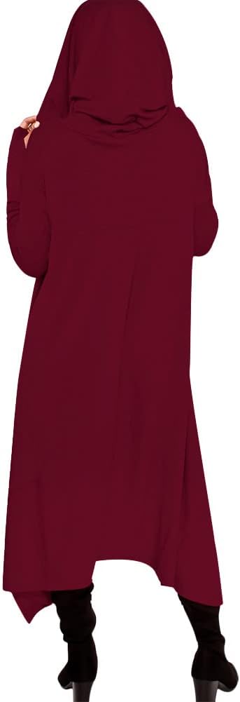 Womens Asymmetric Hem Long Sleeve Loose Casaul Hoodies Sweatshirts Tunic Tops - Image 3