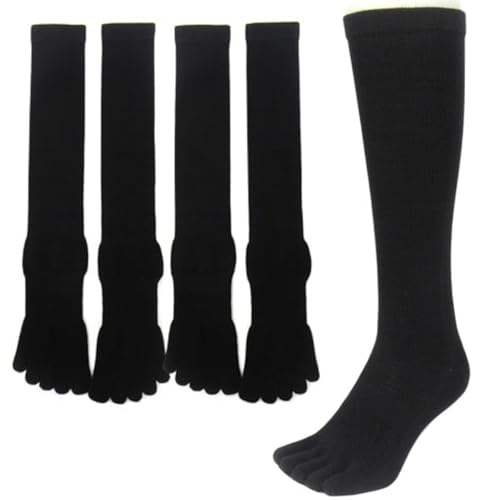 五本指 ハイソックス 表糸綿100% 2足 セット(23〜25cm/婦人サイズ/ブラック)5本指 靴下 くつした レディース 快適フィット ソックス 黒 女性 くつ下 23〜25cm 婦人サイズ ブラック