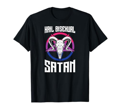 Heil dem bisexuellen Satan Lustig Ironisch LGBTQ Pride Satanist T-Shirt