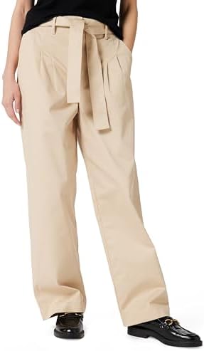 Calvin Klein Jeans Damen Baumwoll-Twill Belted Pant LV044D639G Freizeithose, Braun (Charming Khaki), S, Braun (Charming Khaki), S