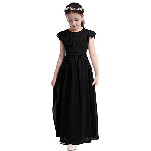 iiniim Chilrden Flower Girl Dress Ruffle Sleeve Wedding Bridesmaid Prom Long Gown Formal Maxi Dresses Evening Party2
