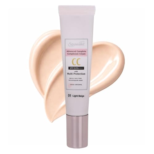 Image of Spawake Advanced Complete Complexion CC Cream with SPF35 PA+++ | Sea Minerals | Anti-Pollution & UV Protection | 10-Hour Hydration | Lightweight Coverage for All Skin Types | Japan Formulation | Light Beige - 15g