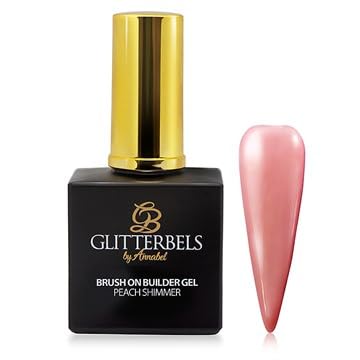 Glitterbels Brush On Builder Gel, Peach Shimmer, 17ml