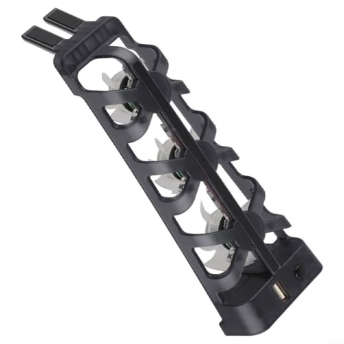 Lapiglo Ventilador de refrigeración con luz LED, radiador térmico de funcionamiento silencioso mejorado 5, para disipador de calor ABS compacto, accesorio para juegos, color negro