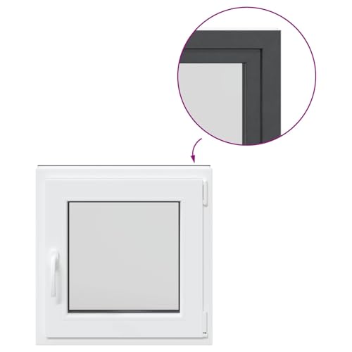 Fenêtre de sous-sol haut de gamme RISOR 60 x 60 cm en PVC anthracite - 8