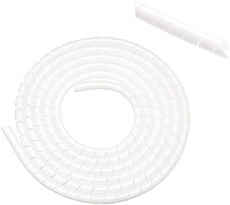 AmazonCommercial Cable Tidy Spiral Wrap, 2.5 m - White