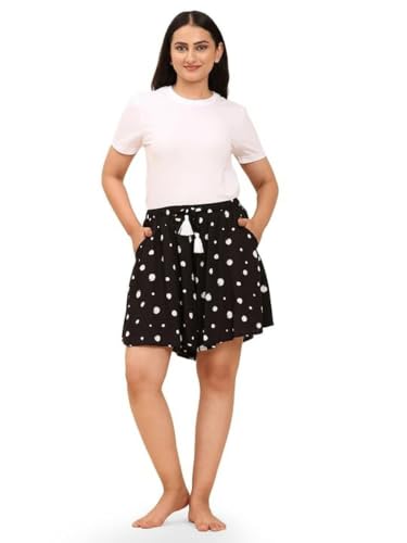 Image of B STORIES Women's Viscose Printed Lounge Culotte Shorts (Pack of 2)