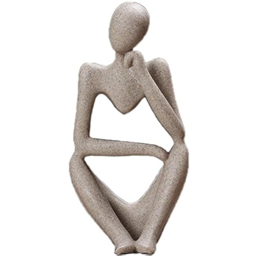 Nice purchase Abstract Thinker Statue Modern Sandstone Resin Figure Craft Art Hand Carved for Home Office Bookshelf Desktop Photography Decoration Imagination (C)