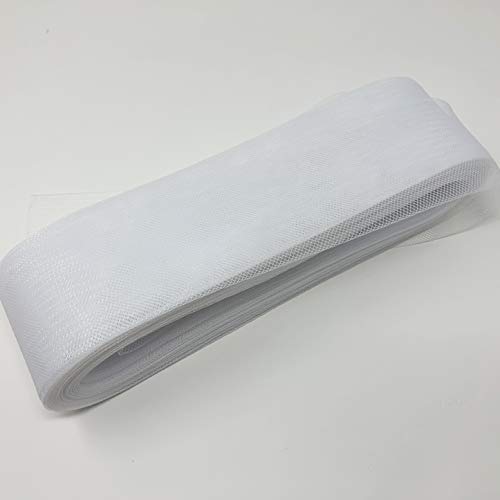 Top Trimming Soft Polyester Horsehair Braid, Sold per Roll 22 Yards (3" inch Wide) (White)