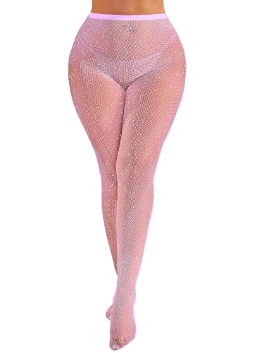 Image of FANCAME Fishnet Stockings for Women Halloween Sparkly Tights Plus Size