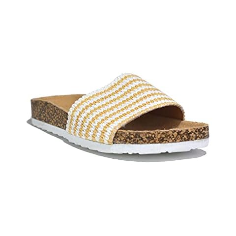 Ladies New Holiday Slipper Low Wedge Heel Comfy Slip On Summer Sandal SIZES 3-8 Cover