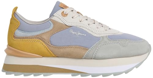 Pepe Jeans Freya Wave W, Sneak Mujer, Azul Hielo Azul, 37 EU