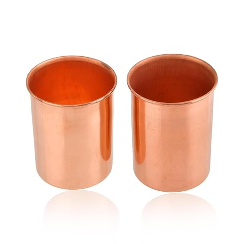 Image of Copper Water Bottle 1 Ltr | Copper Water Bottle with Glass Set | Meena Work | 100% Pure | Leak-Proof | 2 Water Glass 300ml each | Best for Gifting ((Smooth Finish))