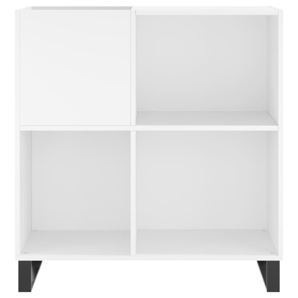 IKAYAA Mueble Tocadiscos, Mueble de Discos de Madera 84,5x38x89 cm, Tocadiscos de Vinilo Stand, Estanteria CD, Mueble para Vinilos, FF23E Blanco