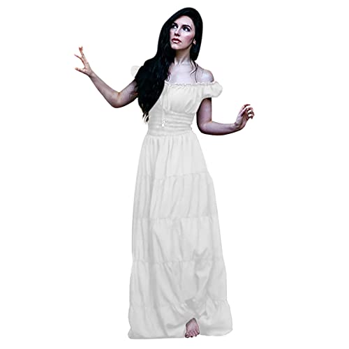 Damenkleid aus Baumwolle und Leinen Bedrucktes Kleid mit Knöpfen für...