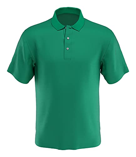 Pga Tour Men's Airflux Solid Mesh Short Sleeve Golf Polo Shirt (Sizes S-4X), Tennis Court, X-Large #TOP19